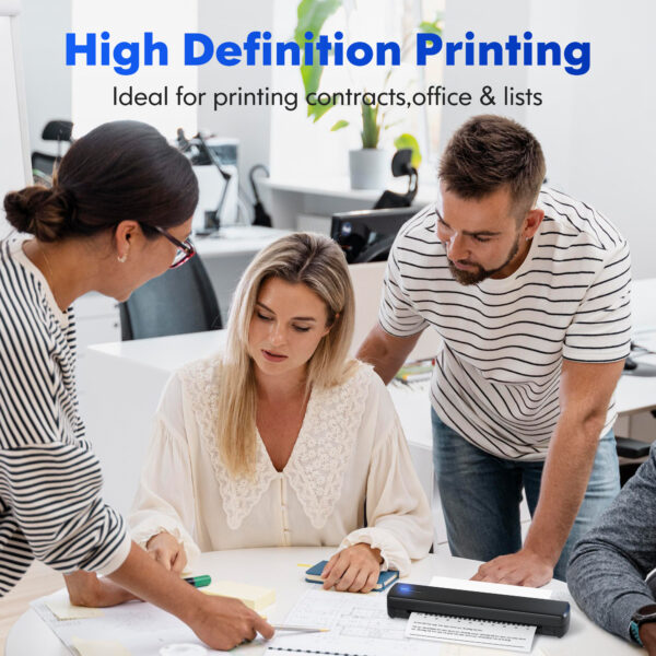 Portable Printer Wireless For Travel, Thermal Printer Inkless, Small Compact Printer Support Folding Paper/rolling/tattoo paper, Work With Laptop Phone And Pad - Image 4