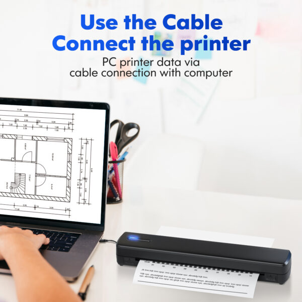 Portable Printer Wireless For Travel, Thermal Printer Inkless, Small Compact Printer Support Folding Paper/rolling/tattoo paper, Work With Laptop Phone And Pad - Image 6