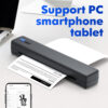 Portable Printer Wireless For Travel, Thermal Printer Inkless, Small Compact Printer Support Folding Paper/rolling/tattoo paper, Work With Laptop Phone And Pad