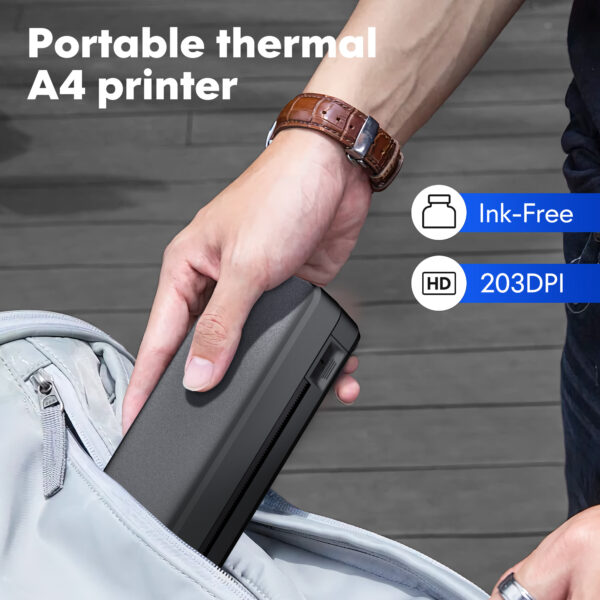 Portable Printer Wireless For Travel, Thermal Printer Inkless, Small Compact Printer Support Folding Paper/rolling/tattoo paper, Work With Laptop Phone And Pad - Image 7