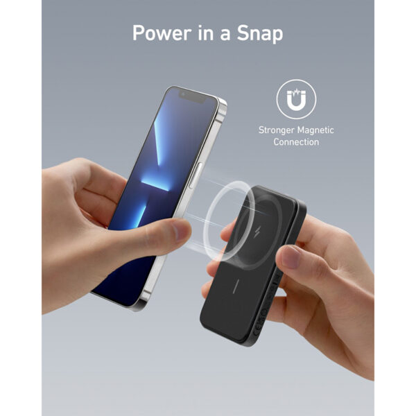 Anker Magnetic Portable Charger, 5,000mAh Wireless Portable Charger with USB-C Cable, Battery Pack, for iPhone 15/15 Plus/15 Pro/15 Pro Max, iPhone 14/13/12 Series and more (Refurbished) - Image 3