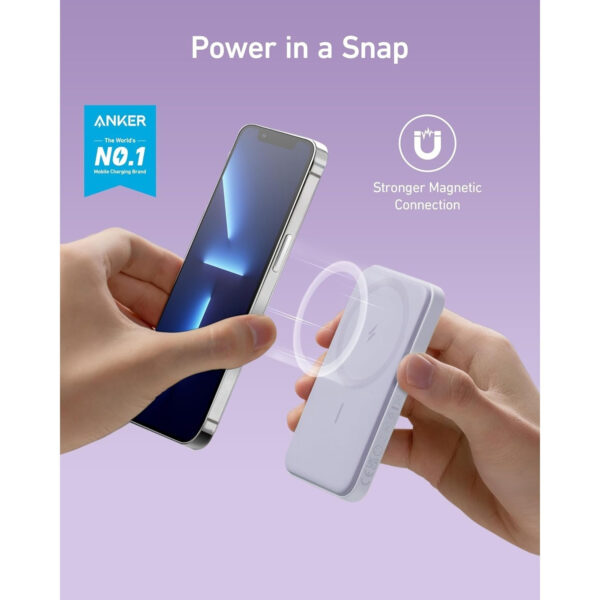 Anker Magnetic Portable Charger, 5,000mAh Wireless Portable Charger with USB-C Cable, Battery Pack, for iPhone 15/15 Plus/15 Pro/15 Pro Max, iPhone 14/13/12 Series and more (Refurbished) - Image 14