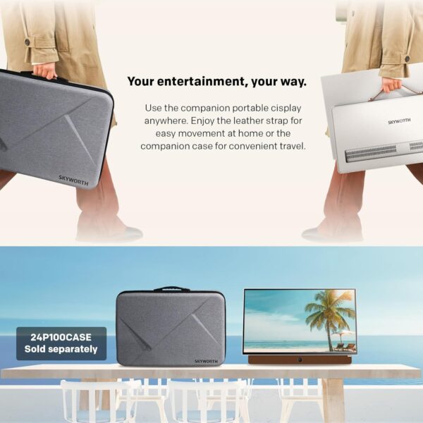 SKYWORTH 24-Inch Portable Smart TV with 3-Hour Battery​ – 1080P FHD Matte Screen, Google TV, HDR10 & Dolby Audio, Bluetooth, Chromecast Built-in - Image 2