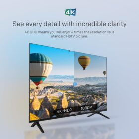 Skyworth UE7600 50 Inches 4K UHD Smart Google TV HDR10, Dolby Audio, Bezel-Less Design, Ultra-Slim, Bluetooth Remote, Smart TV with Chromecast and Google Assistant Built-in