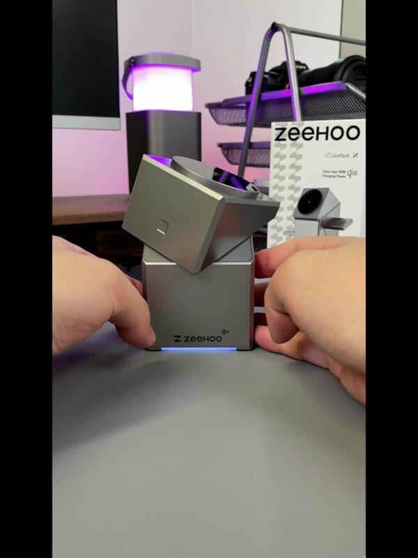 ZEEHOO 3-in-1 Wireless Charging Station - CubeTrick-X Qi2 15W Fast Charge - for A-pple Watch, I-Phone, Air-pods - Image 11