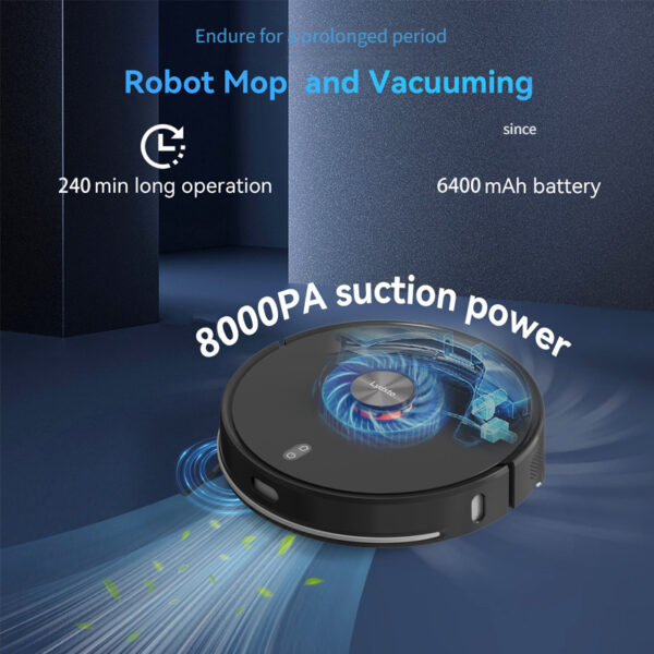 Lydsto S1 MAX Robotic Vacuuming And Sweeping Combo - 8000Pa Suction Power, Auto Telescopic Lift, Self Emptying For 40 Days, LCD Display, Obstacle Avoidance Function, APP App Control - Image 2