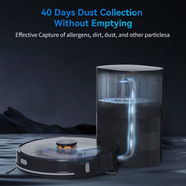 Lydsto S1 MAX Robotic Vacuuming And Sweeping Combo - 8000Pa Suction Power, Auto Telescopic Lift, Self Emptying For 40 Days, LCD Display, Obstacle Avoidance Function, APP App Control - Image 4