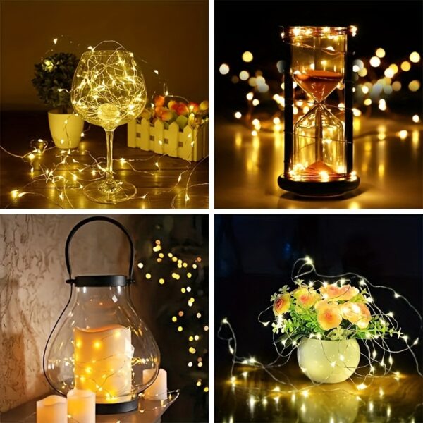 40pcs Fairy Tale Lamp Battery Operated String Lights - 7ft 20 LED Mini Lights with Silvery Wire Firefly Starlight for DIY Bedroom, Ideal for Weddings, Parties, Festivals, Christmas (Twinkling) - Image 11