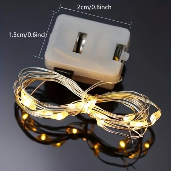 40pcs Fairy Tale Lamp Battery Operated String Lights - 7ft 20 LED Mini Lights with Silvery Wire Firefly Starlight for DIY Bedroom, Ideal for Weddings, Parties, Festivals, Christmas (Twinkling) - Image 4