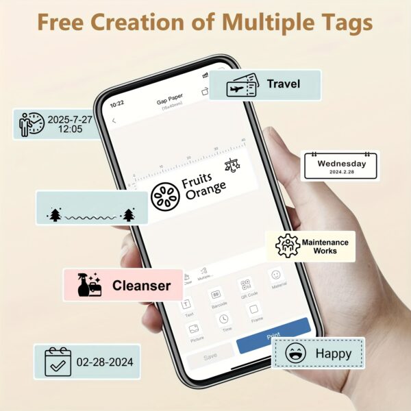 P31S Label Maker Machine With Stickers, Mini Portable Wireless Thermal Printer, For Organizing Storage Office Home Small Business, Sticker Maker Label Maker With Multiple Templates, Multi-color Option - Image 7