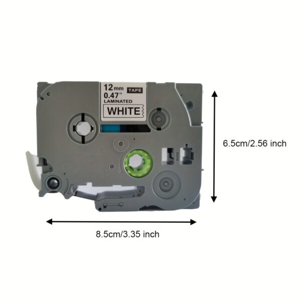 5pcs Brother P-Touch Label Maker Tape, Black on White, 0. 47" x 26. 2ft - Durable & Easy Peel for Indoor/Outdoor Use - Image 2