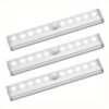 3-Pack Under Cabinet Lights, 10 LED Battery Operated Ultra-Bright Wireless Motion Sensor Light Indoor, Magnetic Dimmable Closet Lights, Wireless Under Counter Lights for Kitchen, Stairs, Available In 1-Pack