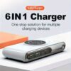 New Multi-port Charger With Color Atmosphere Light Magnetic Charger Desktop Charging Station Notebook Tablet Mobile Phone USB Multi-port Socket Fast Charging.