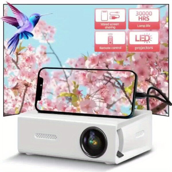 Portable HD Projector, Mini Home Theater Projector with 1080P Support, Office Projector, Compatible with USB, SD Card, Mobile Phone, Ideal Gift for Valentine's Day And Birthday, Native 320P - Image 10