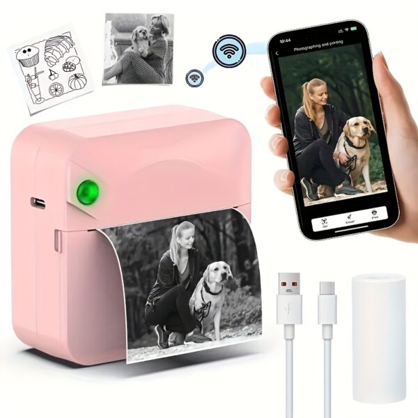 Ink Free Sticker Printer Mini Thermal Printer with One Roll Of Thermal Paper, Wireless Pocket Printer, Intelligent Portable Receipt Printer, Suitable for Photos, Diaries, Notes, And Memos - Image 17