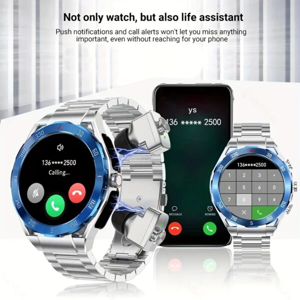 2025 New Smart NFC Watch, TWS 2-in-1 Wireless Dual Earphones Sports Smart Watch, 1.43-inch 466 * 466 HD Screen, Wireless Call, AI Voice Assistant, Multiple Exercise Modes, Fitness Tracker, Men'S Fashion Sports Watch, Men'S Gifts - Image 14