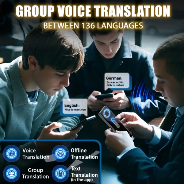 Péiko X9 Compact Language Translator Device - 136 Languages, Two-Way Voice Translation with Offline Support for 11 Languages, High Accuracy for Travel, Business & Education, Wireless Enabled, Rechargeable Battery, Sleek Black Design, Business Language Tool | Portable Voice Translator | Userfriendly Interface - Image 8