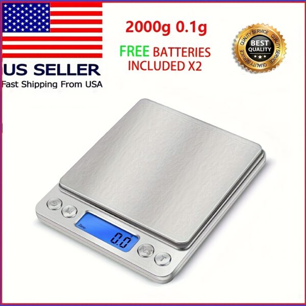 Digital Weight Scale Kitchen Jewelry Golden Grain Food MiniSize Gram 2000g X 0.1g