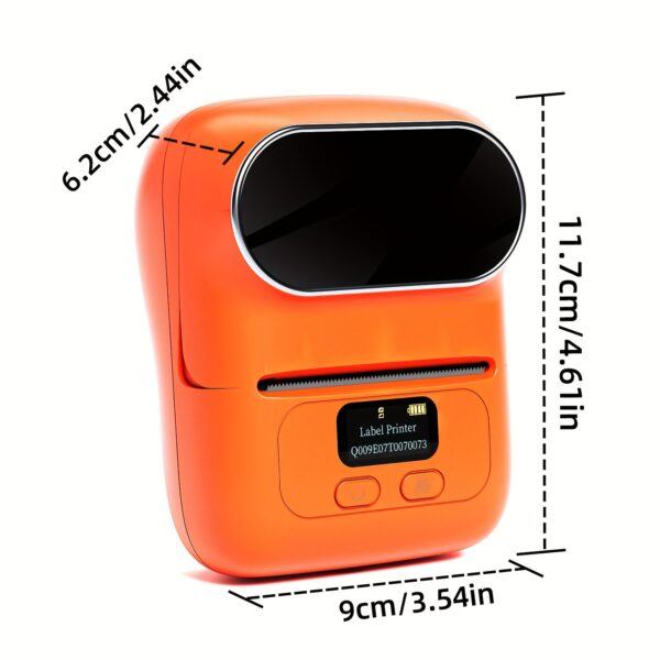 Barcode Printer - Label Maker Machine Wireless Themal Label Printer for Small Business, School, Barcode, Address, Jewelry, Clothing, Organizing, Orange - Image 2