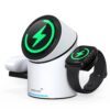 ZEEHOO 3in 1 Charging Station for Apple-Devices, Mag-Safe Charger Stand, CylinTrick-R Qi2 15W Auto-Rotating Wireless Charging Station for iPhone 16/15/14/13/12 Series& Air-Pods& IWatch(30W Charger Included)