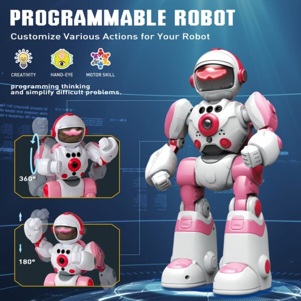 FUUY Children's Toy Robot, Programmable Robot, Remote Control Intelligent Reply, Walking And Dancing Robot, Adjustable Volume, Magical Voice Robot, Birthday Gift - Image 25