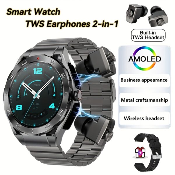 2025 New Smart NFC Watch, TWS 2-in-1 Wireless Dual Earphones Sports Smart Watch, 1.43-inch 466 * 466 HD Screen, Wireless Call, AI Voice Assistant, Multiple Exercise Modes, Fitness Tracker, Men'S Fashion Sports Watch, Men'S Gifts - Image 9