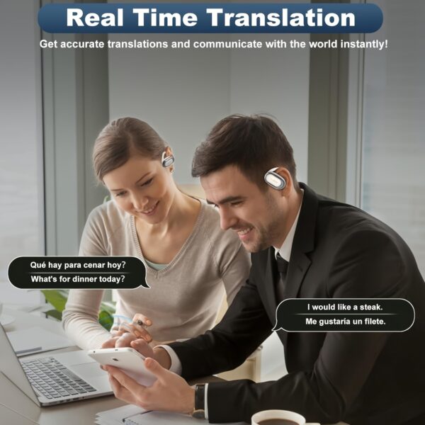 AI Wireless Translation Earbuds-144 Language Translator Earbuds-5.4 Music Headphone with Travel Charging Case-Smart Translation Device-Perfect Gift for Business Travelers & International Communicators - Image 12