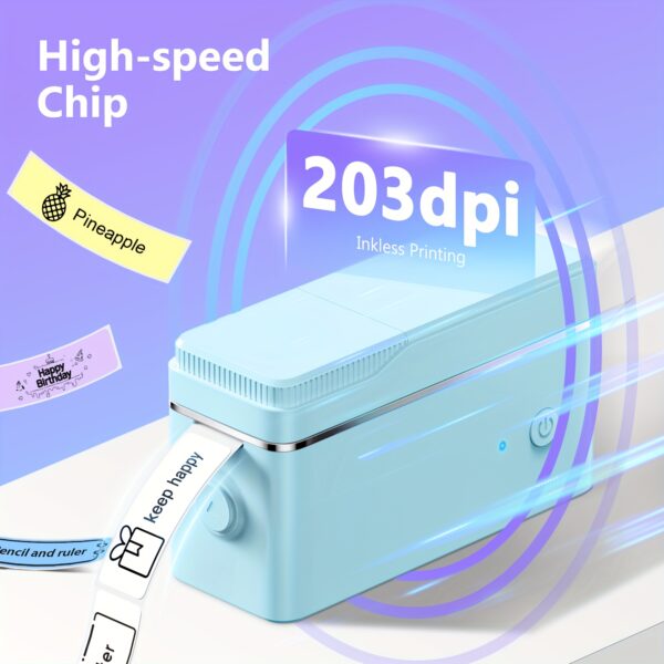 P31S label printer/label paper1roll or 3rolls, portable label machine with wireless connection and multiple templates, fast file system output, various colors of label paper suitable for printing address, logo, clothing labels in offices and homes - Image 4