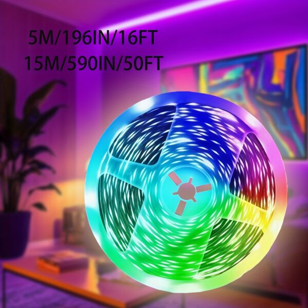 Smart LED Light Strip, Bedroom LED Light, 44-Key Remote And App Control, Music Sync, Color Changing, Dimmable, Flashing, Timer, Lighting Decoration Living Room Party Light, Bedroom Decoration - Image 2