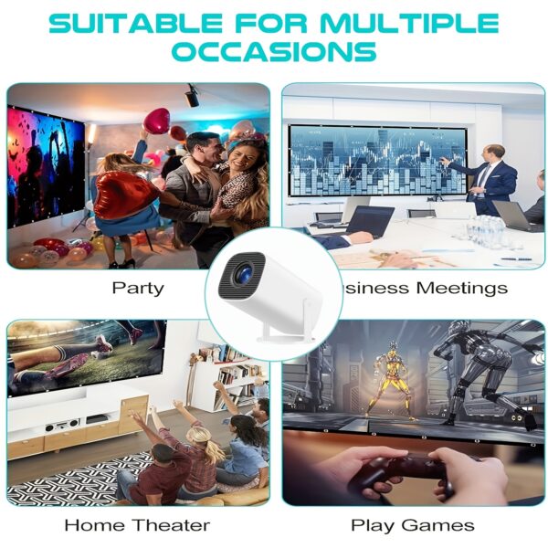 Native Resolution 1280x720P, Portable Wireless Smart Projector, Supports 4K Video Decoding, Mini Projector, Home Theater Projector, Auto Keystone, 180° Rotation, HiFi Speaker, Gaming And Entertainment - Image 6