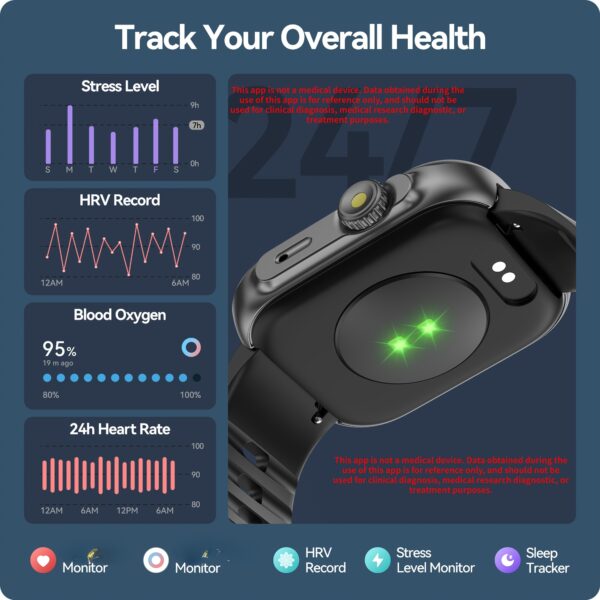 GPS Smart Watch, GPS Smart Watch For Men Women [GPS, Alexa Built-in], 24/7 Stress Monitor, Sleep & Fitness Tracker, Wireless Call, 100+ Sports Modes, Smart Watches For Android IOS (white) - Image 5