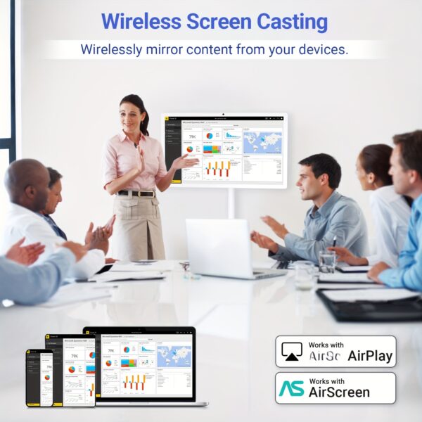 22-Inch Portable TV on Wheels, 1080P Portable Touch Screen Monitor, Android13, Full Swivel Rotation, Built-in 13MP Camera, Built-in Battery(6-8H), 6+128G - Image 9