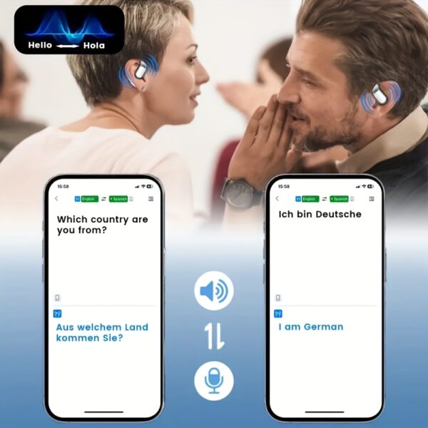 Language Translation Earbuds, 3-in-1 Translator Earbuds 150 Languages & Accents, Translator Device Translation Earbuds Real Time Fit IOS & Android For Travel Business Learning, With A Data Cable - Image 10