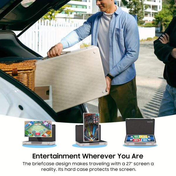 Apolosign Packgo 27 Inch Briefcase Smart TV - Portable Touch Screen Display, Built-in 6H Battery | Android 8GB+128GB, 1080p HD, WiFi | Camping/Travel/Tailgating Outdoor Entertainment System (HDTV Input & Screen Casting) - Image 4