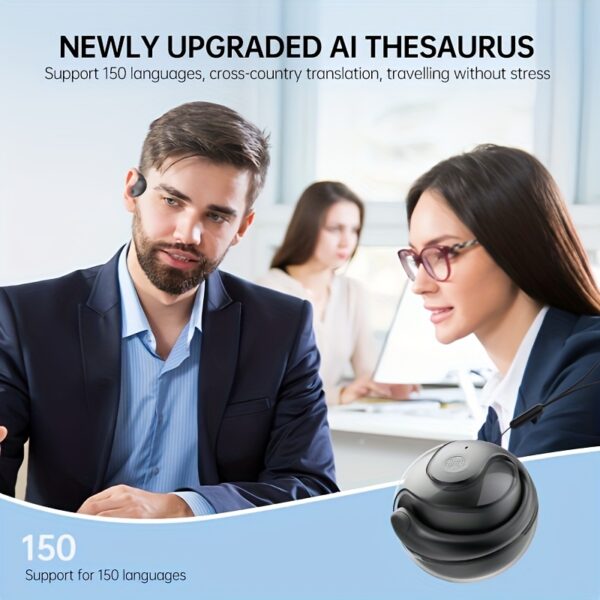 Wireless Translation Headphones with AI Voice Translation, No Latency Music, Real-Time Speech Translation, 150 Language Support, Type-C Charging, Includes Free Lanyard - Ideal for Multilingual Communication, Music Listening|Sleek Wireless Earbuds|Durable Charging Case - Image 7