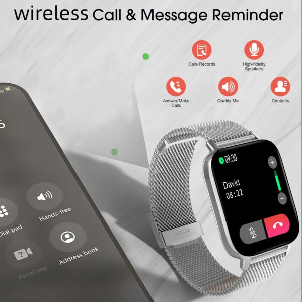 Fashion Casual Elegant Square Dial Smart Watch AI Voice Wireless Call Music Function Multiple Sports Modes DIY Dial Page - Image 6