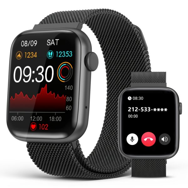 EarlySincere Smartwatch for Men & Women - HD 1.9" Touch Screen, Call/Answer Function, Fitness Tracker with AI Assistant, Silent Alarm, Remote Photo Control, Music Playback, Sedentary Reminder, Hydration Alert, Weather Display - for Android & iOS, Best Gift - Image 3