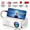 2025 New Mini Home Theater HD Projector, American Plug, Remote Control, Support Smartphone Screen Sharing, Compatible with Smartphone/USB Interface, for Indoor, Office Use