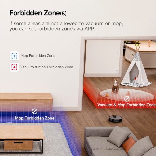 Smart Robot Vacuum And Mop Combo with Precision Mapping, Powerful Suction, Intelligent Navigation, Compatible with Alexa, Wi-Fi Connectivity, Rechargeable Lithium Battery, Automated Floor Care - Image 6