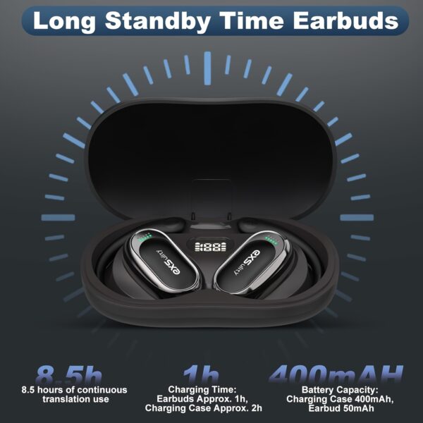 AI Wireless Translation Earbuds-144 Language Translator Earbuds-5.4 Music Headphone with Travel Charging Case-Smart Translation Device-Perfect Gift for Business Travelers & International Communicators - Image 9