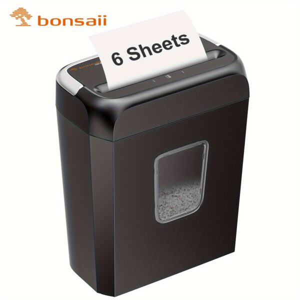 Cross-Cut Paper Shredder With 6-Sheet Capacity And 3.4-Gallon Wastebasket, Compact Size For Home Office; Shreds Credit Cards, Documents, Mail, Staples, And Clips