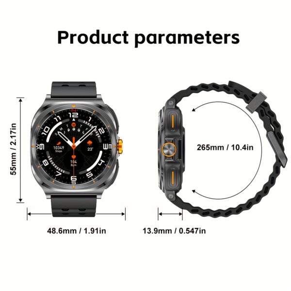 GT98 Smartwatch with TWS Sports Earbuds, 1.53" HD Display, Voice Assistant, Music Control, 400mAh Battery, 100+ Sport Modes, Orange Silicone Band, Compatible with Android/iOS, Ideal for Fitness & Outdoor Activities - Image 4