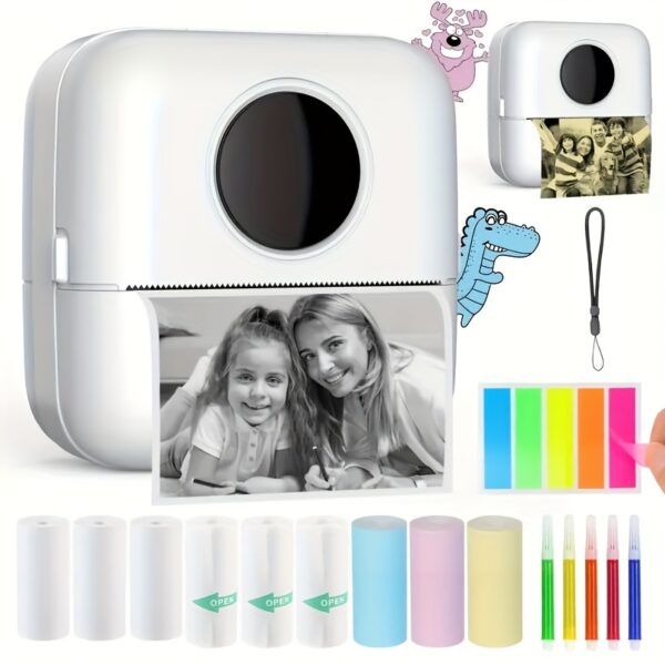 Ink Free Sticker Printer Mini Thermal Printer with One Roll Of Thermal Paper, Wireless Pocket Printer, Intelligent Portable Receipt Printer, Suitable for Photos, Diaries, Notes, And Memos - Image 7
