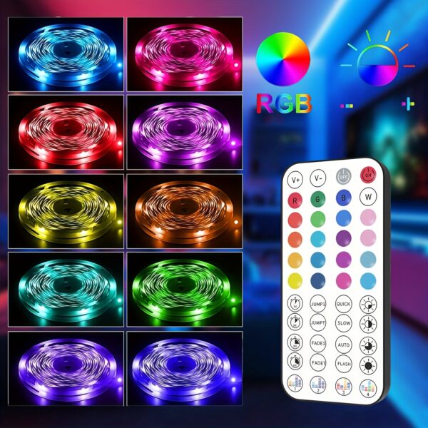 Smart LED Light Strip, Bedroom LED Light, 44-Key Remote And App Control, Music Sync, Color Changing, Dimmable, Flashing, Timer, Lighting Decoration Living Room Party Light, Bedroom Decoration - Image 4