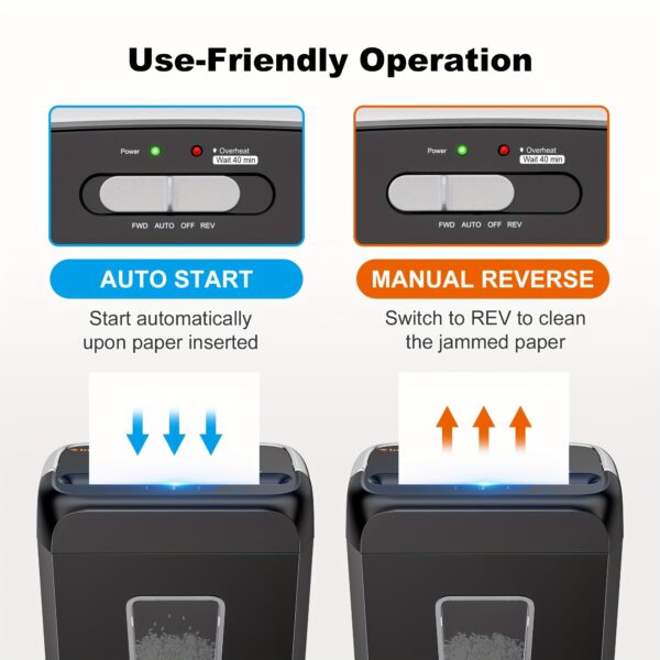 Cross-Cut Paper Shredder With 6-Sheet Capacity And 3.4-Gallon Wastebasket, Compact Size For Home Office; Shreds Credit Cards, Documents, Mail, Staples, And Clips - Image 5