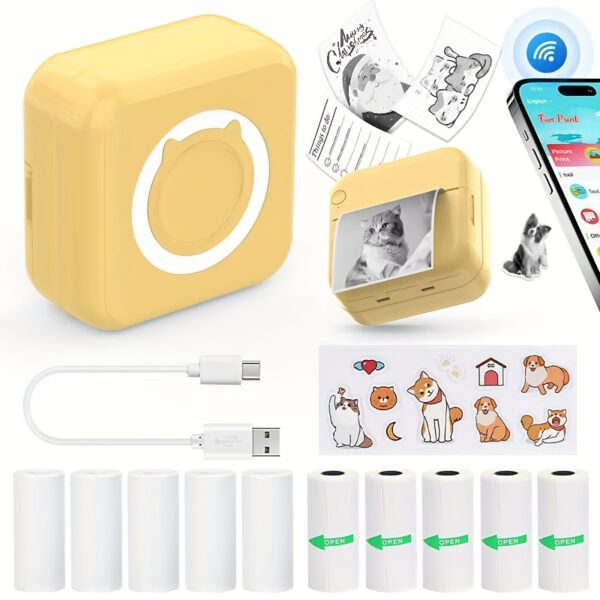 Ink Free Sticker Printer Mini Thermal Printer with One Roll Of Thermal Paper, Wireless Pocket Printer, Intelligent Portable Receipt Printer, Suitable for Photos, Diaries, Notes, And Memos - Image 14