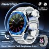 2025 New Smart NFC Watch, TWS 2-in-1 Wireless Dual Earphones Sports Smart Watch, 1.43-inch 466 * 466 HD Screen, Wireless Call, AI Voice Assistant, Multiple Exercise Modes, Fitness Tracker, Men'S Fashion Sports Watch, Men'S Gifts