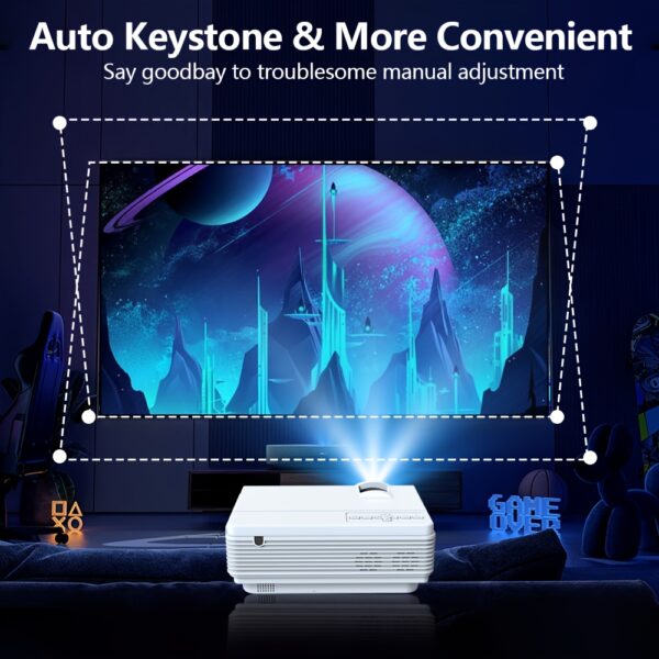 Projector With WiFi And Wireless, 2025 Upgrade Projector, Full HD 1080P Portable Video Projector, Home Theater, Wireless Screen Casting, Compatible With AV, TV Stick, Laptop, Smartphone. Suitable For Family Dinner, Birthday Gift. - Image 6