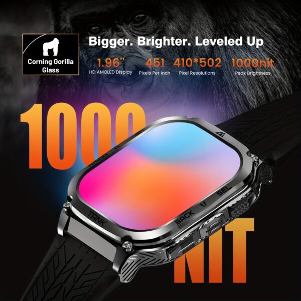 2025 KOSPET M3 Smart Watch Men 480mAh 60 Days Extra-Long Battery Rugged Smartwatches Wireless Call 5ATM IP69K 1.43" AMOLED Always On Display Screen 170+ Sports Modes 6 Smart Recognition Sports Corning Gorilla Glass Multiple Watch Faces 24H Health Monitor AI Assistant Digital Electronic Men'S Smartwatch Compatible For Android IPhone - Image 9