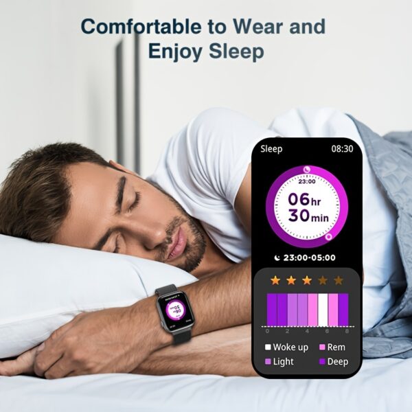 EarlySincere Smartwatch for Men & Women - HD 1.9" Touch Screen, Call/Answer Function, Fitness Tracker with AI Assistant, Silent Alarm, Remote Photo Control, Music Playback, Sedentary Reminder, Hydration Alert, Weather Display - for Android & iOS, Best Gift - Image 4